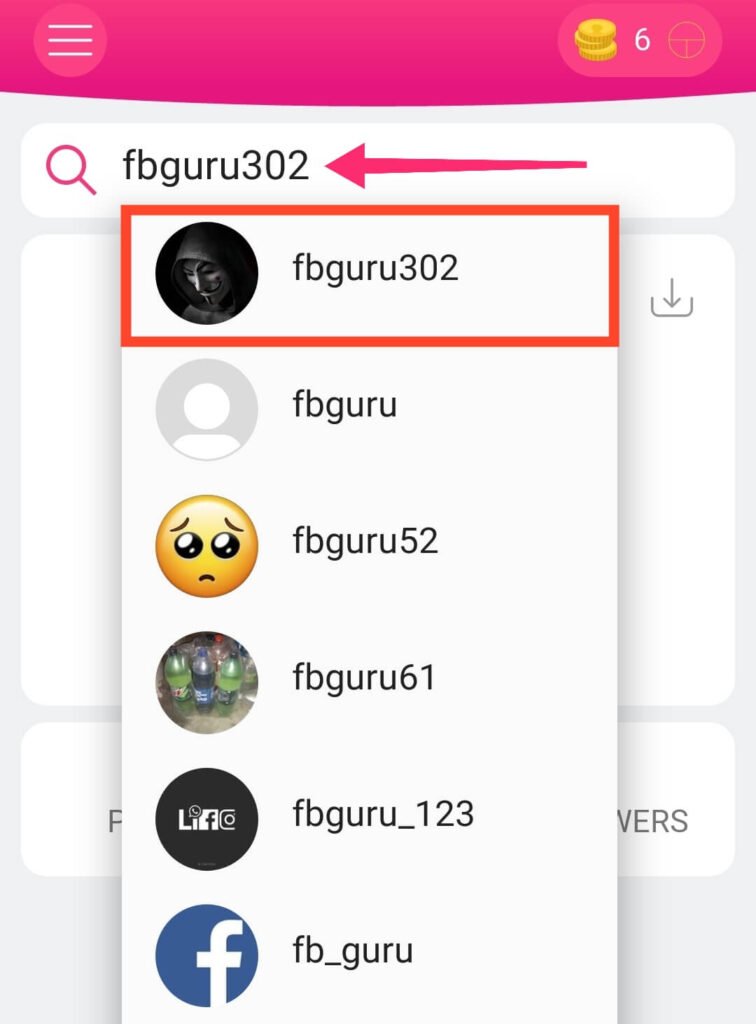Search Instagram account with InstUp Apk